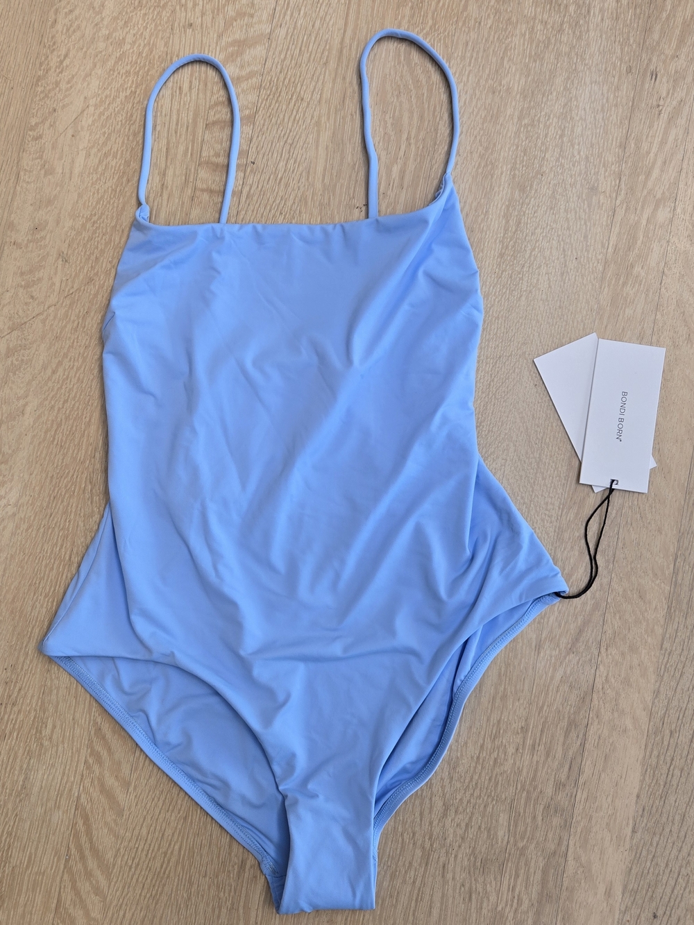 BONDI BORN Rose Cornflower Blue One-Piece Swimsuit NWT